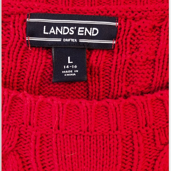 Cable Knit Sweater - Lands End - Size Large - Picture 2 of 3